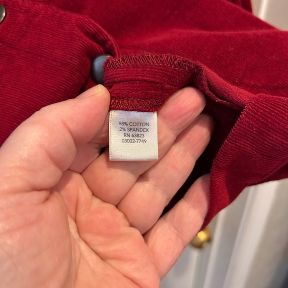 CJ Banks Womens Maroon Fine Corduroy Button Front Jacket Plus Size 2X Stretch - Picture 8 of 8